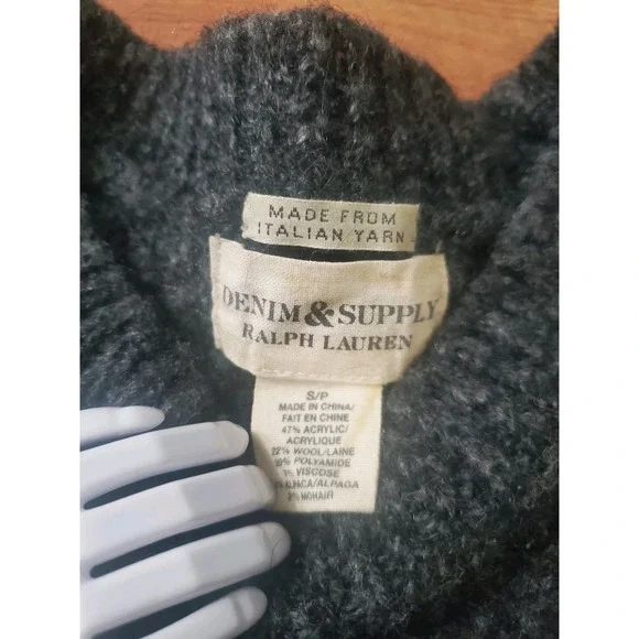 Ralph Lauren Denim Supply Sweater Men's Size S Wool Blend Crewneck Knit Gray...